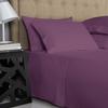 1000-Thread-Count 100% Pure Cotton Bed Sheets -3 Pc Twin Size Plum Sheet Set, Single Ply Long Staple Combed Cotton Yarns, Best Luxury Sateen Weave, Fits Mattress Upto 17'' Deep Pocket view 2