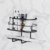 Linkidea Hair Tool Organizer with Hook, Self Adhesive Hair Dryer Holder for Bathroom, Blow Dryer Styling Tool Storage Basket for Bedroom (Black) view 1