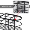 Linkidea Hair Tool Organizer with Hook, Self Adhesive Hair Dryer Holder for Bathroom, Blow Dryer Styling Tool Storage Basket for Bedroom (Black) view 2