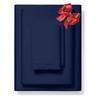 1000-Thread-Count 100% Pure Cotton Bed Sheets -4 Pc Full Size Navy Blue Sheet Set, Single Ply Long Staple Combed Cotton Yarns, Best Luxury Sateen Weave, Fits Mattress Upto 17'' Deep Pocket view 1