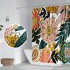 Umpoo Bohemian Floral Bathroom Shower Curtain Boho Abstract Tropical Leaves Flowers with Hooks Polyester Waterproof Fabric Paisley Unique Trendy Woman Decor, 48x72 Inch view 3