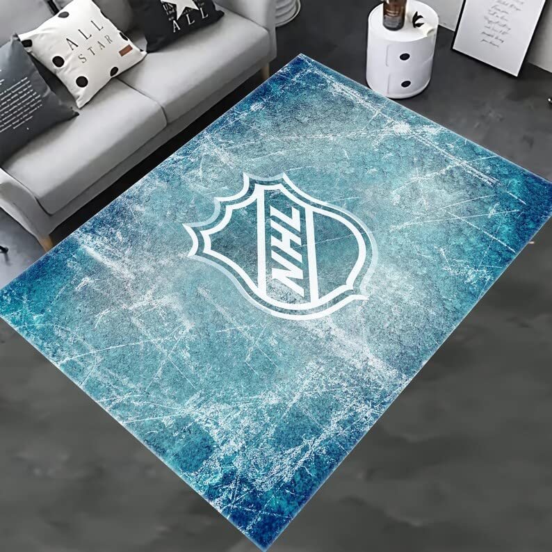 Hockey Rug, Hockey Field Rug, Ice Hockey, Ice Hockey Fan Rug, Kids Room Rug, C984 (70x110)=180x280cm