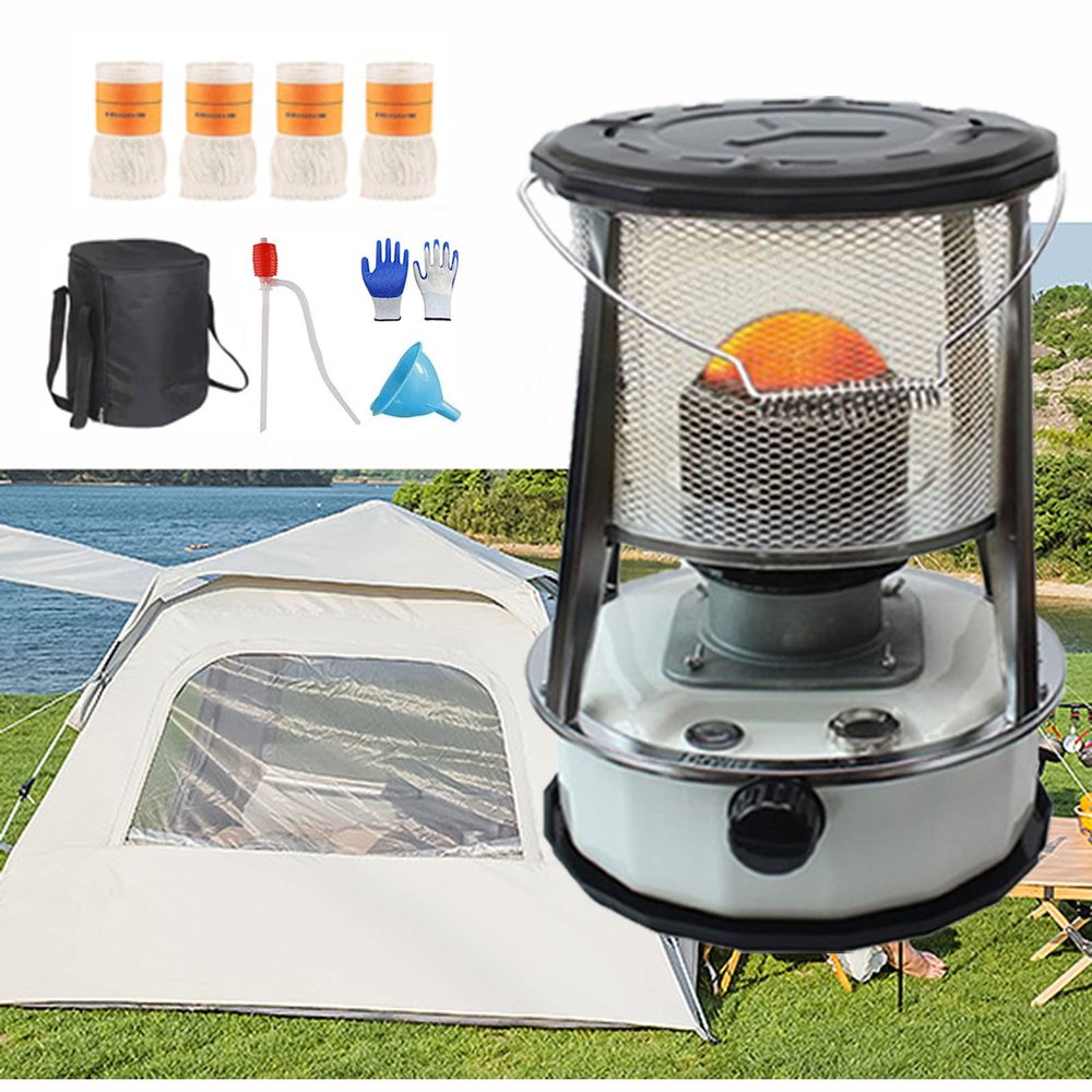 High Efficiency Kerosene Stove Heater, Convenient Kerosene Stove Burner, Camping Oil Paraffin Heaters, for Indoor, Outdoor, Patio, Home,6Lwhite