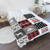 Personalized Firefighter Dog Fire Engine Plaid Blanket with Name Text Custom Super Soft Fleece Throw Blankets for Couch Sofa Bed 50 X 60 inches view 2