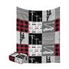 Personalized Lineman Plaid Patchwork Red Blanket with Name Text Custom Super Soft Fleece Throw Blankets for Couch Sofa Bed 50 X 60 inches view 1