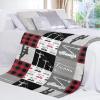 Personalized Lineman Plaid Patchwork Red Blanket with Name Text Custom Super Soft Fleece Throw Blankets for Couch Sofa Bed 50 X 60 inches view 3