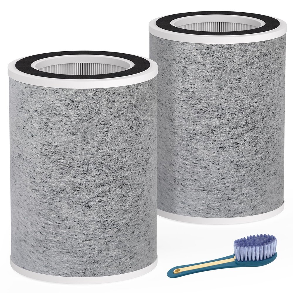 Leemone True HEPA HP201 HP202 Filter Replacement for Shark HP200 Series & HC502 Air Puri-fier MAX,3-in-1 H13 Grade Filter, Part # HE2FKBAS, HE2FKBASMB(2 Pack)