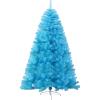 7ft Blue Premium Spruce Artificial Holiday Christmas Tree for Home, Office, Party Decoration w/ 800 Branch Tips, Easy Assembly, Metal Hinges & Foldable Metal Base,Blue 7ft,Flat Head view 1