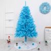 7ft Blue Premium Spruce Artificial Holiday Christmas Tree for Home, Office, Party Decoration w/ 800 Branch Tips, Easy Assembly, Metal Hinges & Foldable Metal Base,Blue 7ft,Flat Head view 2
