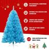7ft Blue Premium Spruce Artificial Holiday Christmas Tree for Home, Office, Party Decoration w/ 800 Branch Tips, Easy Assembly, Metal Hinges & Foldable Metal Base,Blue 7ft,Flat Head view 4