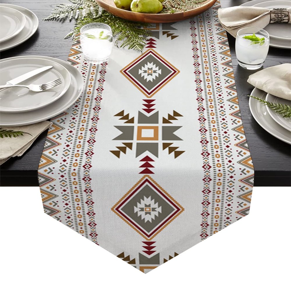 Table Runner Dresser Scarves, Southwest Native American Tribal Totem Boho Table Runners 108 Inch Long,Non-Slip Washable Dining Coffee Table Runner Decor for Kitchen Farmhouse Dinner Holiday Party