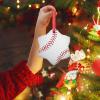 Baseball Christmas Ornaments Sport Christmas Decorations for Tree Baseball Lover Gift Ceramic Round Personalized Christmas Ornaments 2022 Keepsake Christmas Decor Holiday, 3 Inch view 4