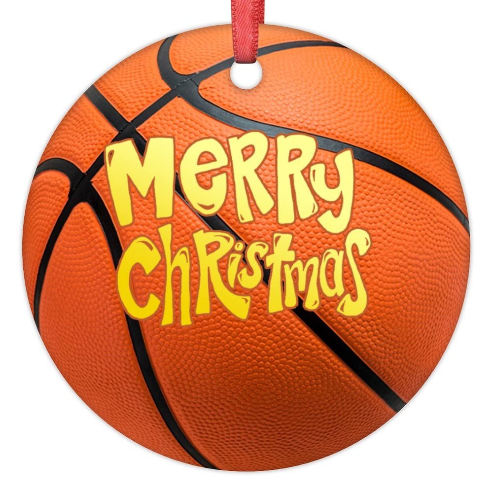 Basketball Ornaments for Christmas Trees Sport Personalized Christmas Ornaments 2022 Hanging Ornaments Holiday Memorial Christmas Keepsake New Year Gifts for Basketball Lover, 3 Inch