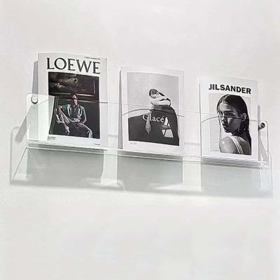 ZIMGOD Acrylic Magazine Holder Wall Mounted, Hanging Brochure Holder for Display, Clear Magazine Storage Rack Stand, 40/60/70/80/100 cm Long Optional (Size : 70cm/27.5")