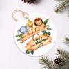 Baby's 2nd Christmas Ornament, Personalized Baby Second Xmas Ornament, Woodland Animal Baby's Second Ornament Christmas 2026, Custom Name & Birthday Kid Ornaments, Baby 2ND Christmas Ornament Gifts view 3
