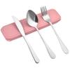 Zoyiancy Stainless Steel Travel Silverware Set, Pink Portable Carry Case view 1