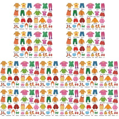 5sets Removable Wardrobe Stickers for Boys and Girls Clothing Decals Pictures Text for Easy Organization of Labels for Dresser Bedroom Decor