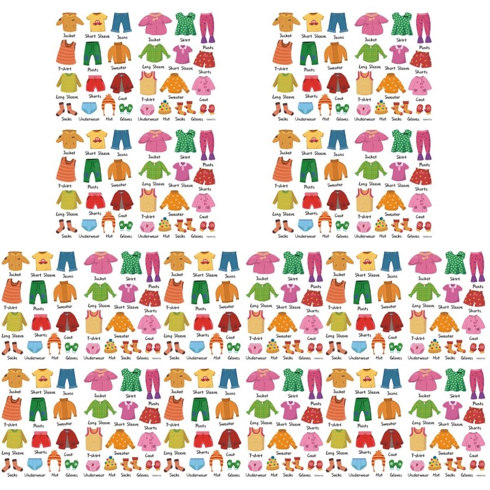 5sets Removable Wardrobe Stickers for Boys and Girls Clothing Decals Pictures Text for Easy Organization of Labels for Dresser Bedroom Decor