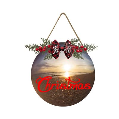 Lefangovs Sign Front Door, Sea Beach Wreath Decor Wooden Hanging Welcome Signs, for Front Porch Outdoor Indoor