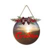 Lefangovs Sign Front Door, Sea Beach Wreath Decor Wooden Hanging Welcome Signs, for Front Porch Outdoor Indoor view 1