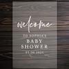 Andaz Press Custom Large Baby Shower Welcome Sign, 16" x 24", Classic Minimal Personalized Acrylic Welcome Sign, Signage Gender-Neutral Acrylic Sign for Baby Sprinkle, Shower Decorations view 2