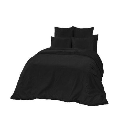 Pashmina Bedding Duvet Cover 1 Duvet Cover with 2 Pillow Sham - 3 Pieces Comforter Cover with Zipper Closure - 800TC - Egyptian Cotton Duvet Cover Set Black (Twin,68X90)