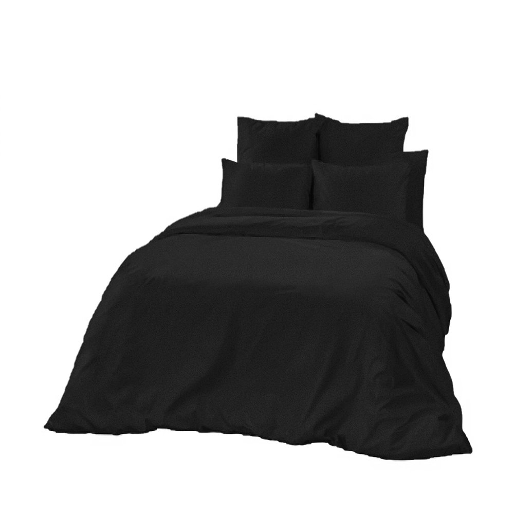 Pashmina Bedding Duvet Cover 1 Duvet Cover with 2 Pillow Sham - 3 Pieces Comforter Cover with Zipper Closure - 800TC - Egyptian Cotton Duvet Cover Set Black (Twin,68X90)