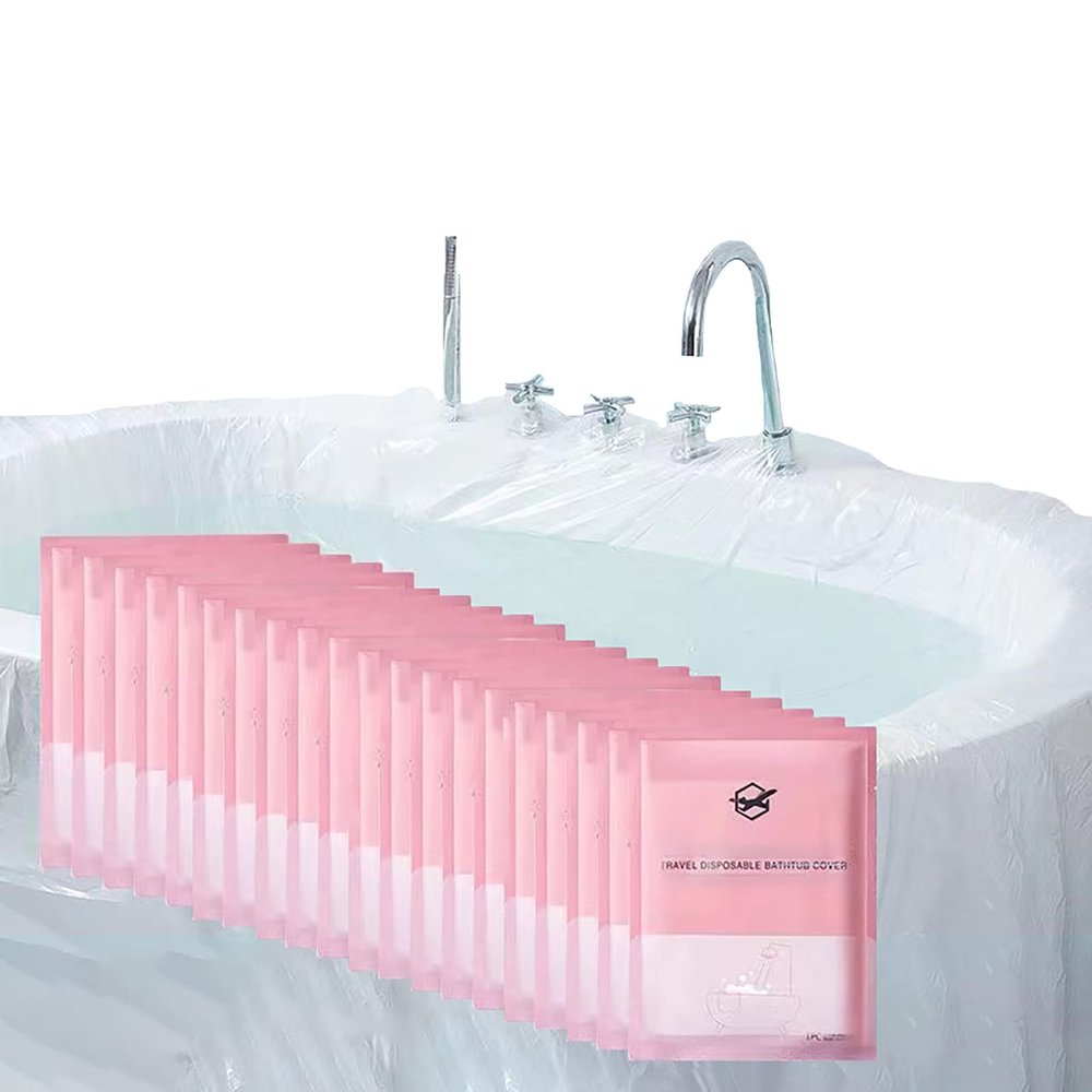 20PCS Disposable Bathtub Covers,Bath Film Bags Individual Pack Bathtub Liner for Home Travel Various Bath Tubs (102 x47 Inch)