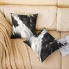 Cowhide Throw Pillow Covers Square 24"x24" Cow Fur Printed Cushion Case Home Decor Set of 2 Farmhouse Western Farm Animal Skin Brown White Pillow Cases Pillowcases for Couch Sofa Living Room Bed Chair view 2