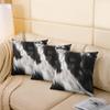 Cowhide Throw Pillow Covers Square 24"x24" Cow Fur Printed Cushion Case Home Decor Set of 2 Farmhouse Western Farm Animal Skin Brown White Pillow Cases Pillowcases for Couch Sofa Living Room Bed Chair view 4