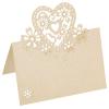 PATIKIL Table Name Place Cards, 50Pcs Favor Decor Hollow Heart Shape Cut Design Blank Card for Wedding Party Seating Place Cards, Beige view 1