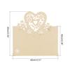 PATIKIL Table Name Place Cards, 50Pcs Favor Decor Hollow Heart Shape Cut Design Blank Card for Wedding Party Seating Place Cards, Beige view 2