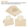 PATIKIL Table Name Place Cards, 50Pcs Favor Decor Hollow Heart Shape Cut Design Blank Card for Wedding Party Seating Place Cards, Beige view 4