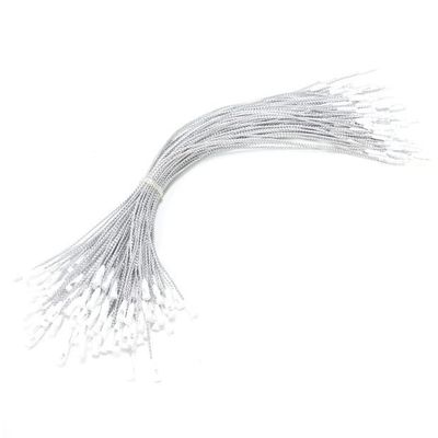 1000pcs Gold Christmas Ornament Hanger Snap Locking String Ornament Hangers Snap Locking Tighten The Pendant Rope Bullet Gold Thread for Christmas Tree Ornament Decorations (Silver)