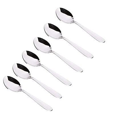 Anjali Enterprises Stainless Steel Tea Spoon for Home/Kitchen, Set of 6 Pcs (Standard, Multicolor)