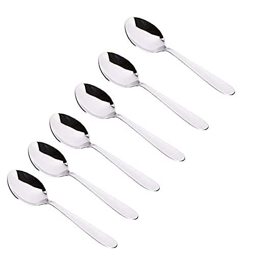 Anjali Enterprises Stainless Steel Tea Spoon for Home/Kitchen, Set of 6 Pcs (Standard, Multicolor)