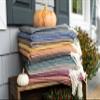 Lands Downunder All-Season, Luxury Blue Denim Herringbone Throw  Soft Woven Throw with Decorative Fringe  Made in Italy  51W x 67L - Over 80 Colors - Perfect for Gifting view 4