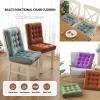 16x16 Square Dining Chair Cushions Set Of 6, Kitchen Seat Cushions Square, 3.2in Extra Thick Chair Pads Anti-Deformation, Durable Seat Pads with Velvet Fabric, Wearable and Dirty-Resistant White view 2