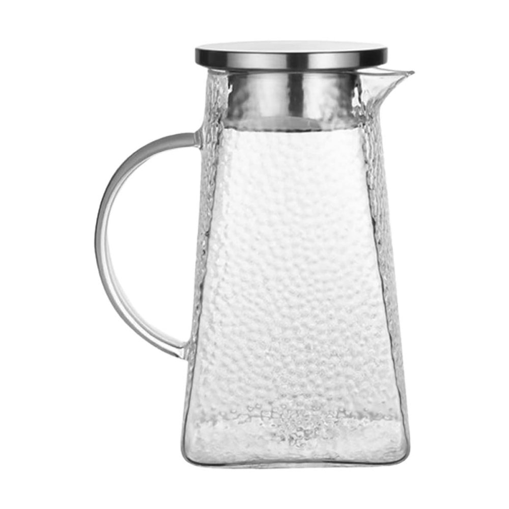 Hammer Cold Water Bottle Milk Container for Refrigerator Pitcher Juice Containers with Lids for Fridge Coffee Containers Iced Tea Maker Carafe Kettle Ice Tea Pot Glass Portable