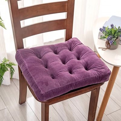 16x16 Square Dining Chair Cushions Set Of 6, Kitchen Seat Cushions Square, 3.2in Extra Thick Chair Pads Anti-Deformation, Durable Seat Pads with Velvet Fabric, Wearable and Dirty-Resistant Purple 1