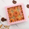 qiqee Auto-pop up Pink Bakery Boxes 50 Packs Pastry Box 8x8x2.5 inch Pie Boxes With Window view 2