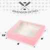 qiqee Auto-pop up Pink Bakery Boxes 50 Packs Pastry Box 8x8x2.5 inch Pie Boxes With Window view 3