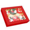 qiqee Red Pastry Box With Window 8x8x2.5 inch Donut Pie Boxes 30pcs Bakery Box Auto-pop up view 1