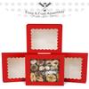 qiqee Red Pastry Box With Window 8x8x2.5 inch Donut Pie Boxes 30pcs Bakery Box Auto-pop up view 3
