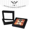 qiqee Auto-pop up Black Pie Boxes with Window 10x10x2.5 inch 30Packs Cookie Donut Bakery Box view 2