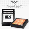 qiqee Auto-pop up Black Pie Boxes with Window 10x10x2.5 inch 30Packs Cookie Donut Bakery Box view 3