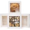qiqee Auto-pop up 50 Packs Bakery Box With Window 8x8x2.5 inch White Pie Boxes Pastry Box view 1