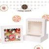 qiqee Auto-pop up 50 Packs Bakery Box With Window 8x8x2.5 inch White Pie Boxes Pastry Box view 3