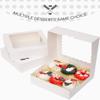 qiqee Auto-pop up 50 Packs Bakery Box With Window 8x8x2.5 inch White Pie Boxes Pastry Box view 4
