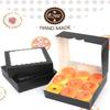 qiqee Auto-pop up Black Bakery Boxes 50 Packs Pastry Box 8x8x2.5 inch Pie Boxes With Window view 4